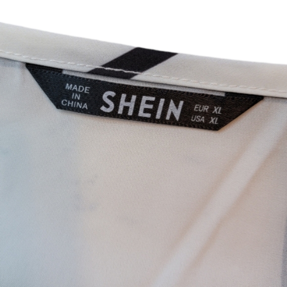 Shein Cap Sleeve Checkered Print Blouse Size XL - Picture 5 of 7